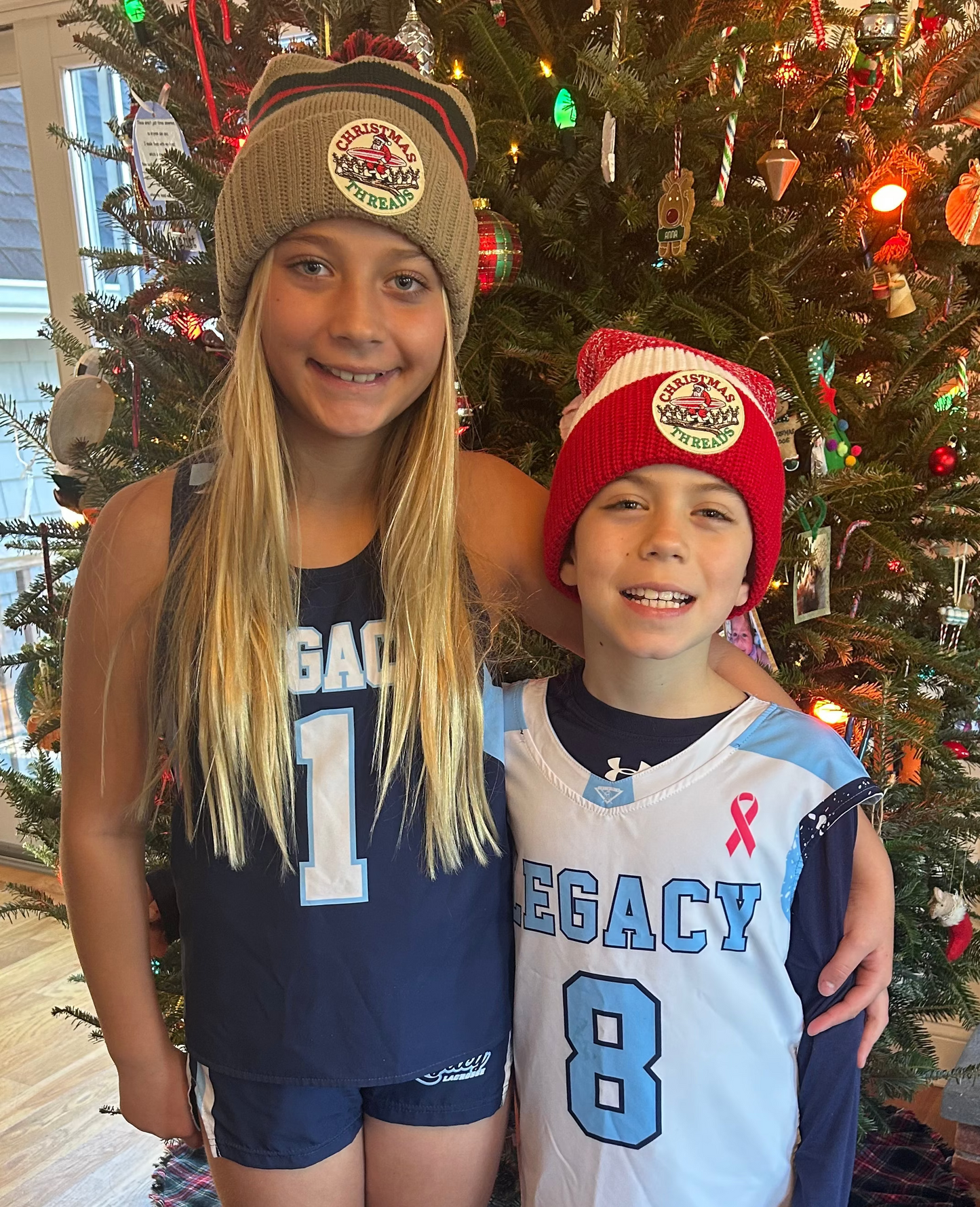 Christmas Threads - Tan/Green/Red